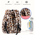 Leopard printed plush children's backpack